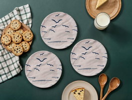 Hermia Larum Juego de 6 Platos de Postre en Azul Oscuro de Porcelana